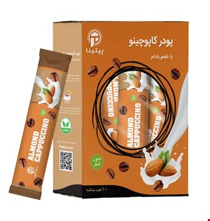 کاپوچینو با پودر شیر بادام پپتینا بسته 10 ساشه‌ای