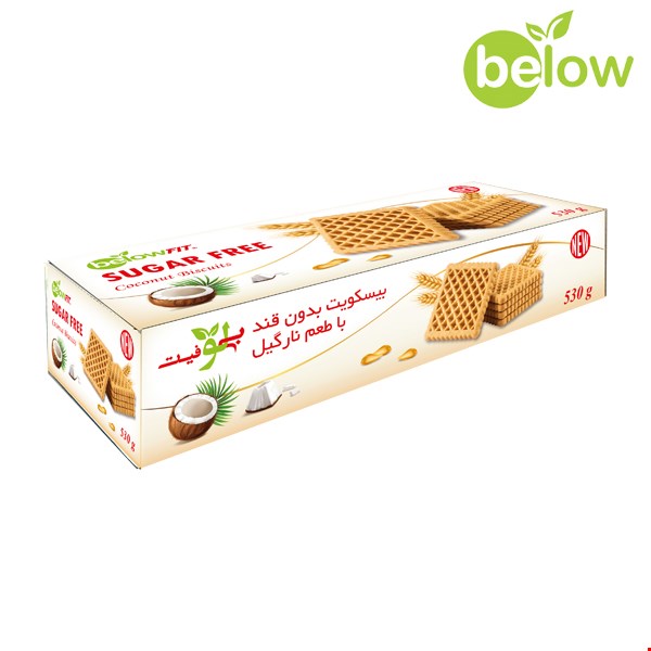 بیسکویت بدون قند نارگیلی 530 گرمی (پنجره‌ای)